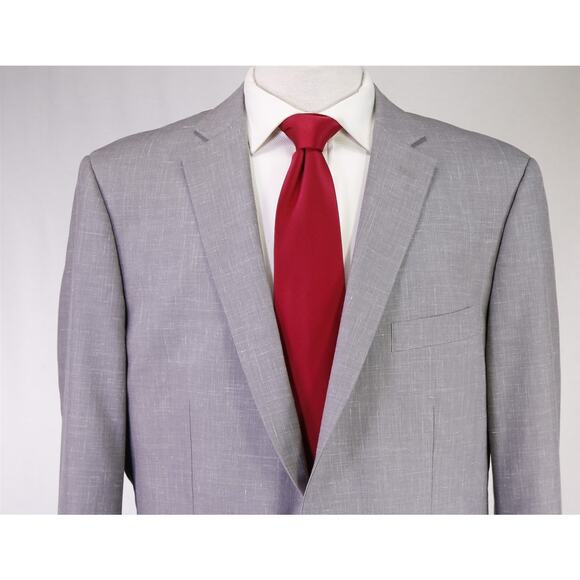 Indochino Cutom Tailored Light Gray Wool Linen 2-Btn Suit 44R - Picture 3 of 9